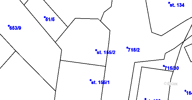 Parcela st. 155/2 v KÚ Kublov, Katastrální mapa