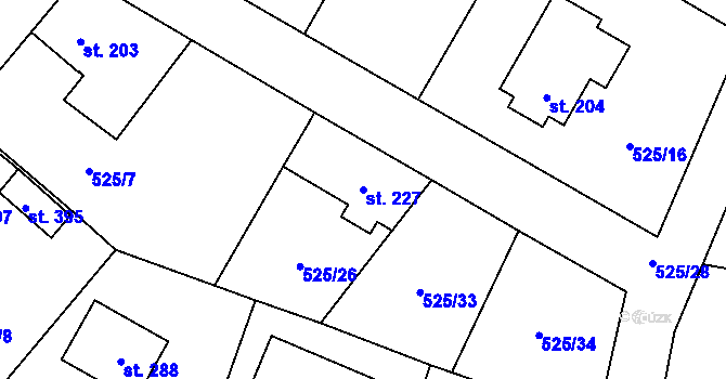 Parcela st. 227 v KÚ Kublov, Katastrální mapa