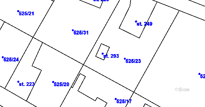 Parcela st. 293 v KÚ Kublov, Katastrální mapa