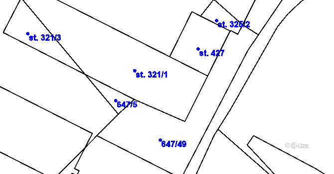 Parcela st. 321/2 v KÚ Kublov, Katastrální mapa