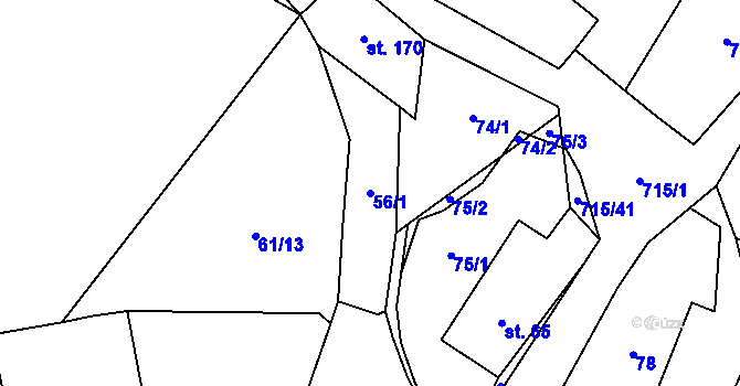 Parcela st. 56/1 v KÚ Kublov, Katastrální mapa