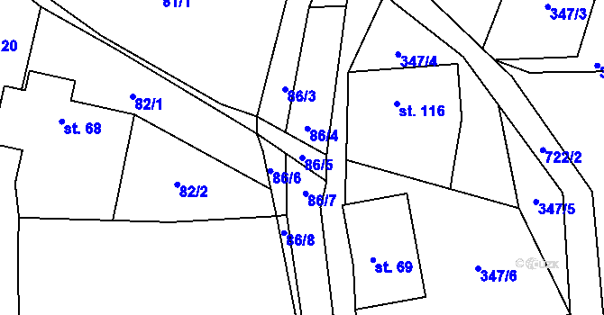 Parcela st. 86/5 v KÚ Kublov, Katastrální mapa