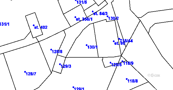 Parcela st. 130/1 v KÚ Kublov, Katastrální mapa