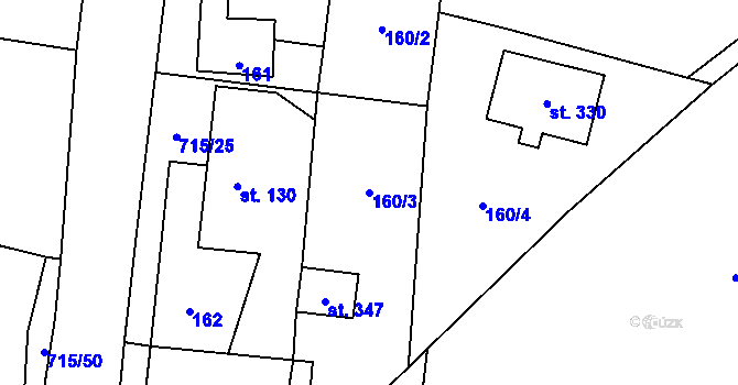 Parcela st. 160/3 v KÚ Kublov, Katastrální mapa