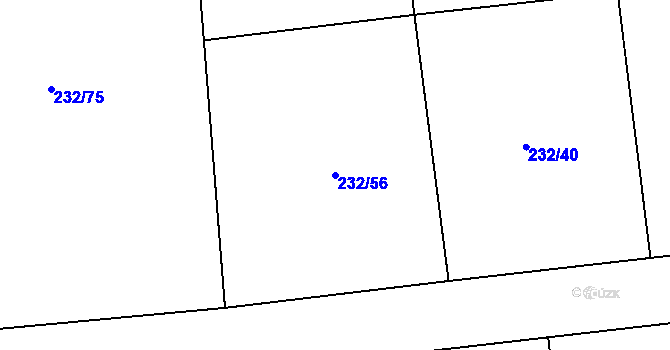 Parcela st. 232/56 v KÚ Kublov, Katastrální mapa