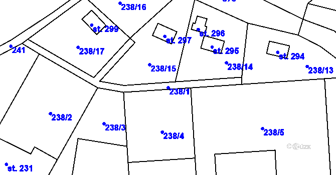 Parcela st. 238/1 v KÚ Kublov, Katastrální mapa