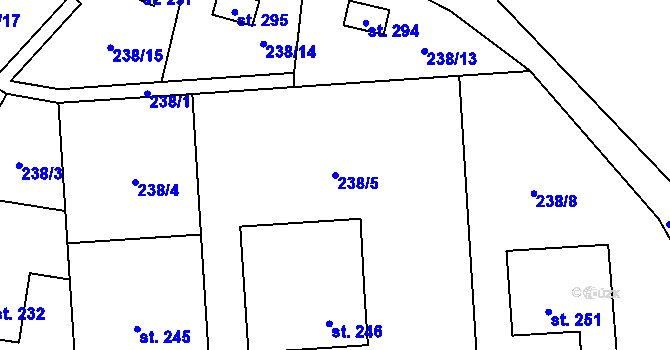 Parcela st. 238/5 v KÚ Kublov, Katastrální mapa
