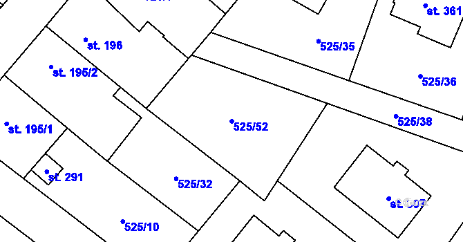 Parcela st. 525/52 v KÚ Kublov, Katastrální mapa