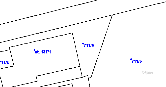 Parcela st. 711/9 v KÚ Kublov, Katastrální mapa
