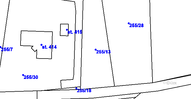 Parcela st. 255/13 v KÚ Kublov, Katastrální mapa