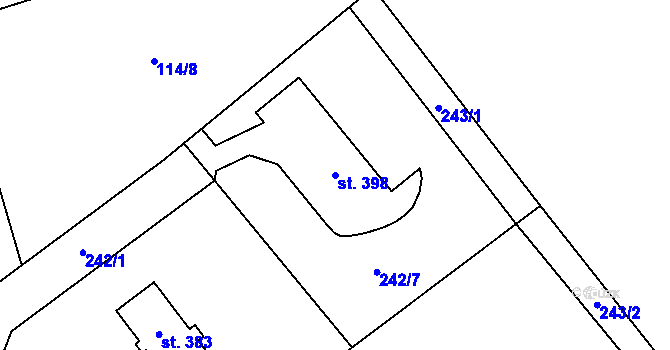 Parcela st. 398 v KÚ Kublov, Katastrální mapa