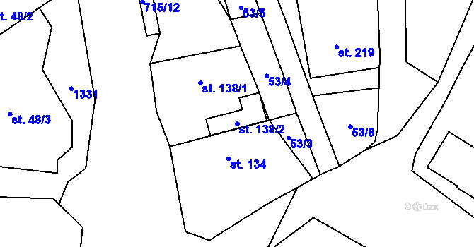 Parcela st. 138/2 v KÚ Kublov, Katastrální mapa
