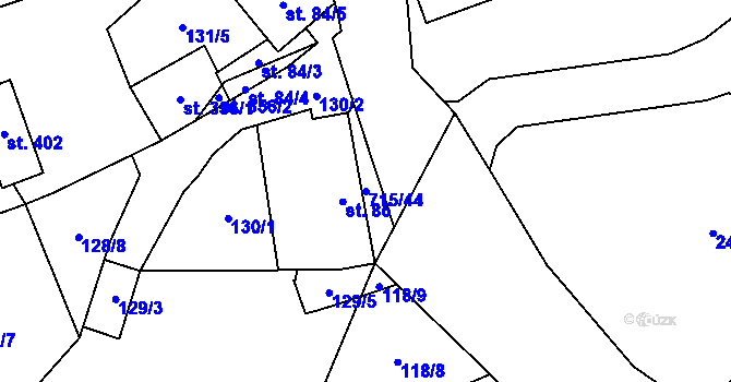 Parcela st. 715/44 v KÚ Kublov, Katastrální mapa