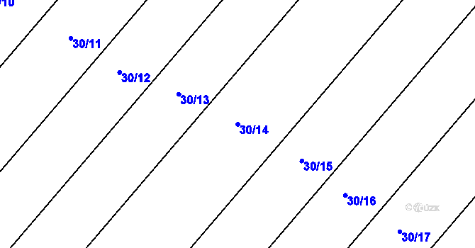 Parcela st. 30/14 v KÚ Kubšice, Katastrální mapa