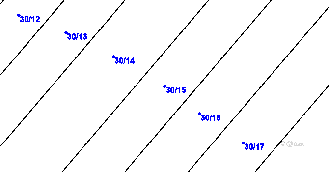 Parcela st. 30/15 v KÚ Kubšice, Katastrální mapa