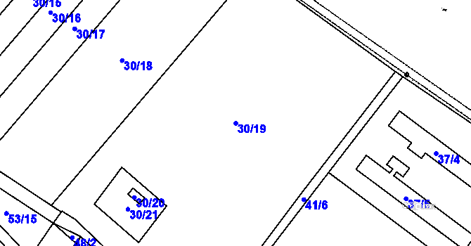 Parcela st. 30/19 v KÚ Kubšice, Katastrální mapa