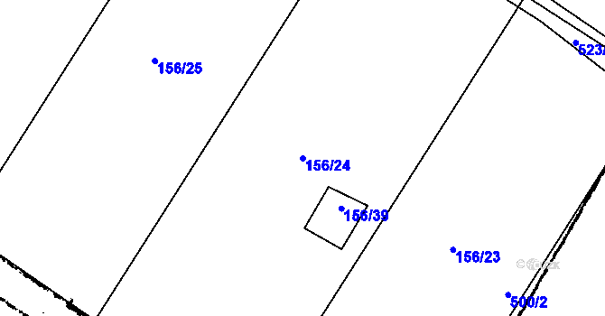 Parcela st. 156/24 v KÚ Kubšice, Katastrální mapa