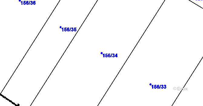 Parcela st. 156/34 v KÚ Kubšice, Katastrální mapa