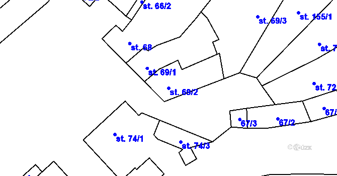 Parcela st. 69/2 v KÚ Kučerov, Katastrální mapa