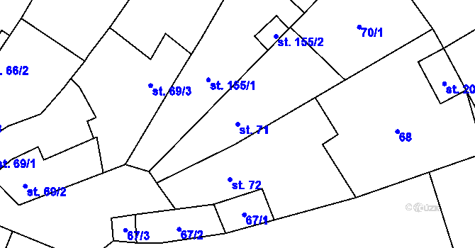 Parcela st. 71 v KÚ Kučerov, Katastrální mapa