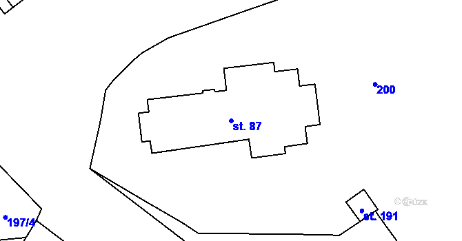Parcela st. 87 v KÚ Kučerov, Katastrální mapa