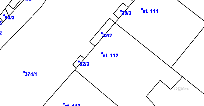 Parcela st. 112 v KÚ Kučerov, Katastrální mapa