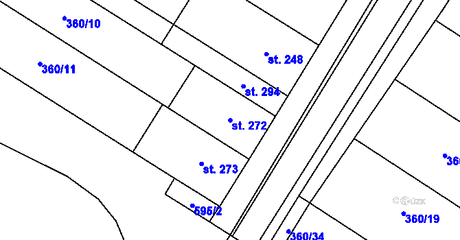 Parcela st. 272 v KÚ Kučerov, Katastrální mapa