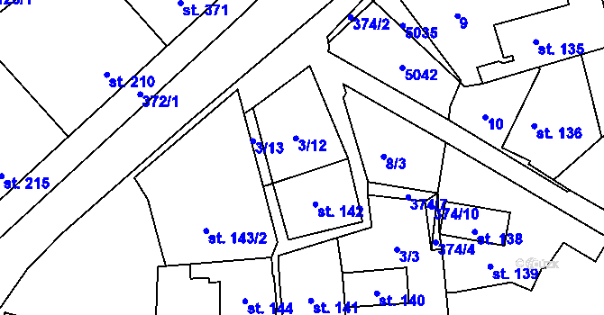 Parcela st. 3/10 v KÚ Kučerov, Katastrální mapa