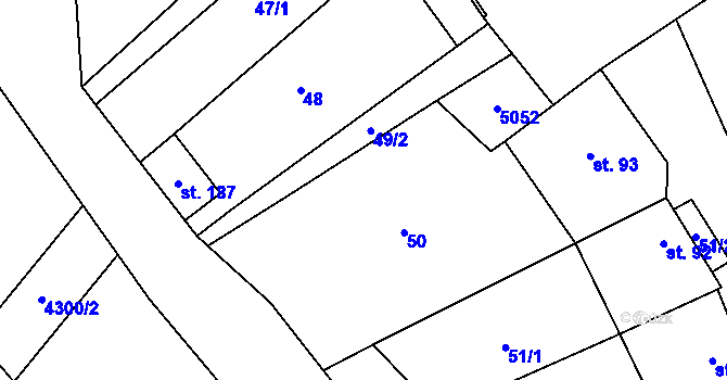 Parcela st. 49 v KÚ Kučerov, Katastrální mapa