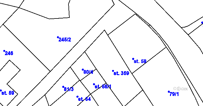 Parcela st. 80/5 v KÚ Kučerov, Katastrální mapa
