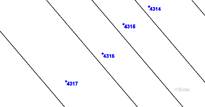 Parcela st. 4316 v KÚ Kučerov, Katastrální mapa