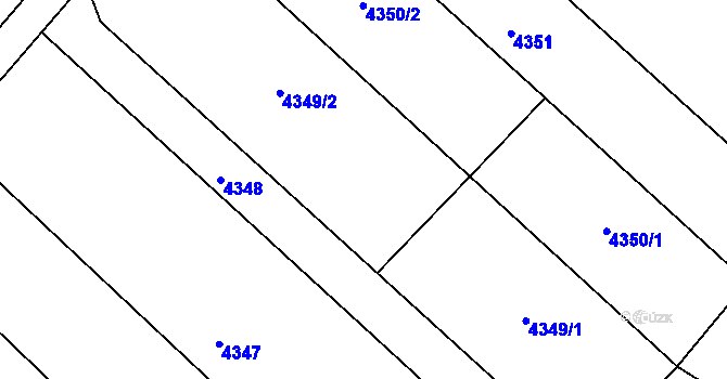 Parcela st. 4349 v KÚ Kučerov, Katastrální mapa