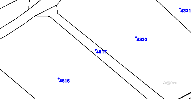 Parcela st. 4617 v KÚ Kučerov, Katastrální mapa
