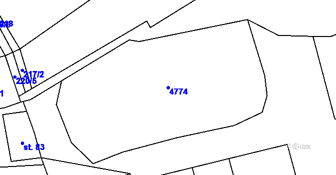 Parcela st. 4774 v KÚ Kučerov, Katastrální mapa