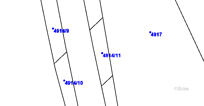 Parcela st. 4914/11 v KÚ Kučerov, Katastrální mapa