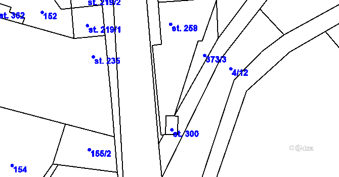 Parcela st. 373/2 v KÚ Kučerov, Katastrální mapa