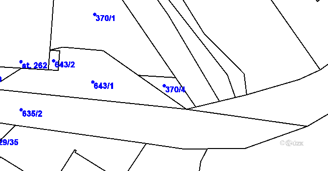 Parcela st. 370/4 v KÚ Kučerov, Katastrální mapa