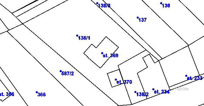 Parcela st. 369 v KÚ Kučerov, Katastrální mapa