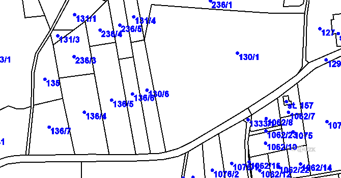 Parcela st. 136 v KÚ Jickovice, Katastrální mapa