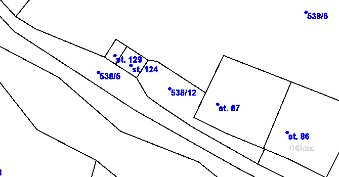 Parcela st. 538/12 v KÚ Jickovice, Katastrální mapa