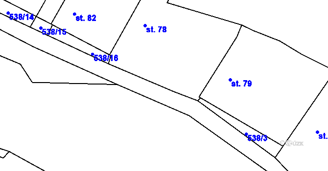 Parcela st. 538/18 v KÚ Jickovice, Katastrální mapa