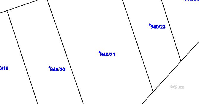 Parcela st. 940/21 v KÚ Jickovice, Katastrální mapa
