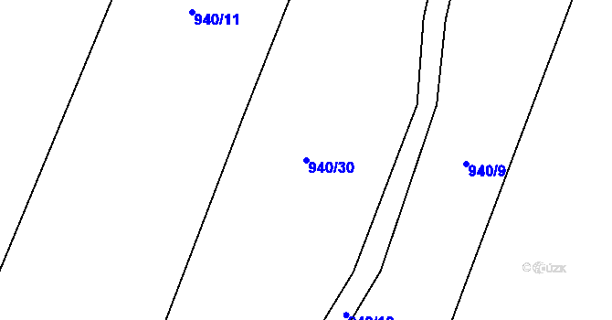 Parcela st. 940/30 v KÚ Jickovice, Katastrální mapa