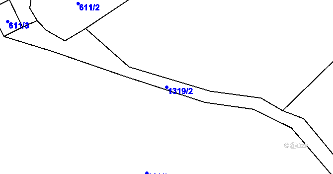 Parcela st. 1319/2 v KÚ Jickovice, Katastrální mapa