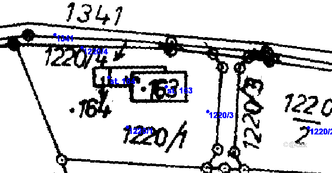 Parcela st. 163 v KÚ Jickovice, Katastrální mapa
