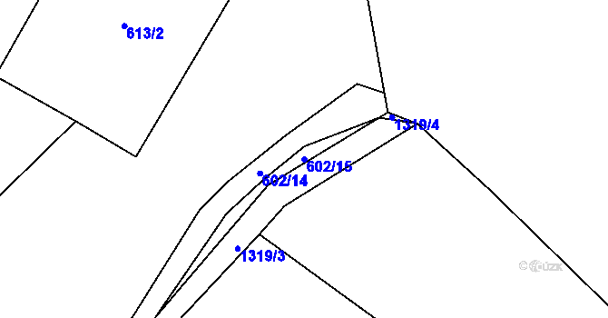 Parcela st. 602/15 v KÚ Jickovice, Katastrální mapa