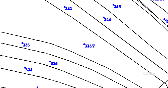 Parcela st. 333/7 v KÚ Kudlovice, Katastrální mapa
