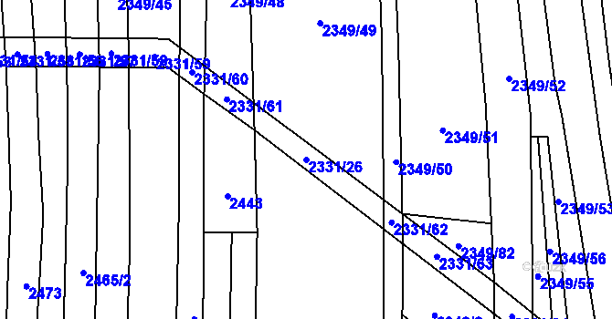 Parcela st. 2331/26 v KÚ Kudlovice, Katastrální mapa