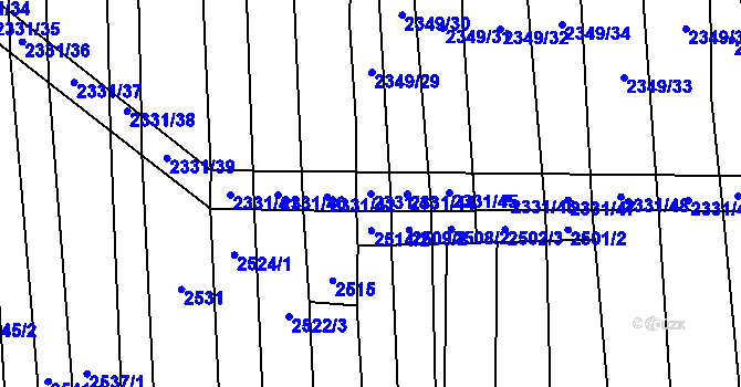 Parcela st. 2331/43 v KÚ Kudlovice, Katastrální mapa
