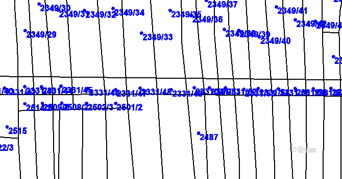 Parcela st. 2331/49 v KÚ Kudlovice, Katastrální mapa